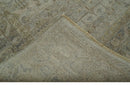 Distressed Silver And Beige Hand Knotted khotan design Custom Made wool area rug by The Rug Decor