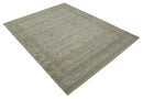 Distressed Silver And Beige Hand Knotted khotan design Custom Made wool area rug by The Rug Decor