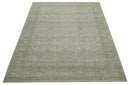 Distressed Silver And Beige Hand Knotted khotan design Custom Made wool area rug by The Rug Decor
