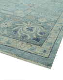 Distressed traditional And Beige Hand Knotted 10x14 Wool Area Rug