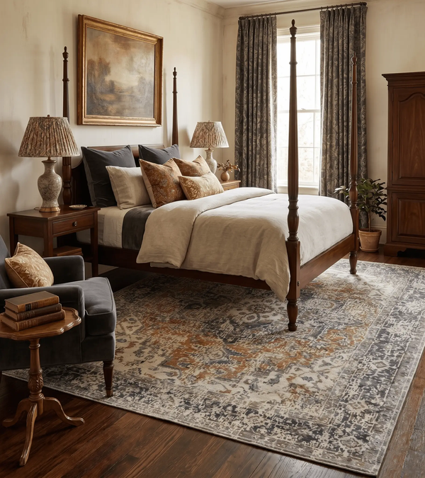 Turkish Brown Charcoal Wool Area Rug - Hand Knotted Distressed, photo 2 of 11