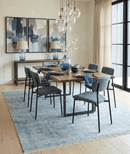 Blue Distressed Persian Wool Area Rug 8x11 - Hand Knotted Low Pile