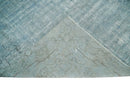 Distressed Vintage 8x11 Blue Traditional Oxidized Textured Persian Low Pile Wool Rug | TRD4308