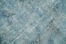 Distressed Vintage 8x11 Blue Traditional Oxidized Textured Persian Low Pile Wool Rug | TRD4308