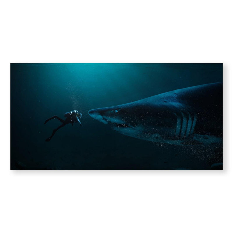 Diver and Shark Canvas