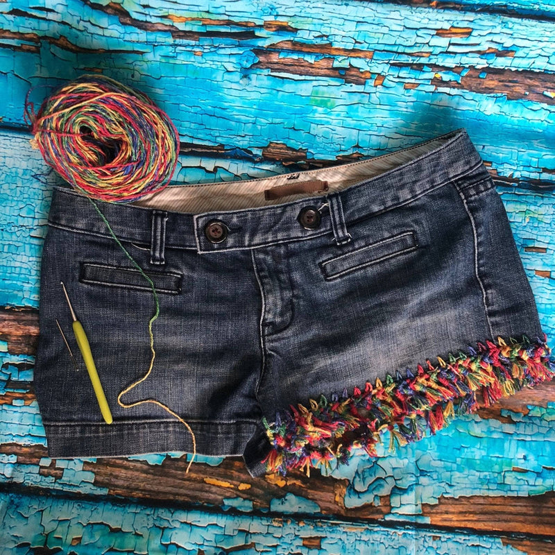 DIY Upcycled Fringe Shorts Pattern