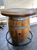 Whiskey & Wine Barrel DIY Bistro Kit — Table Top, Foot Rail & Stools