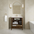 James Martin Myrrin 30" Single Bathroom Vanity, Mid-Century Walnut