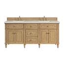 James Martin Lorelai 72" Double Bathroom Vanity, Light Natural Oak
