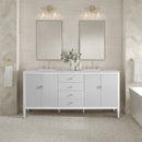 James Martin Myrrin 72" Double Bathroom Vanity, Bright White
