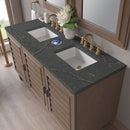 James Martin Portland 60" Double Bathroom Vanity, Whitewashed Walnut