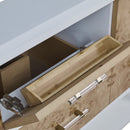 James Martin Olena 48" Single Bathroom Vanity, Polished White and Light Mappa Burl