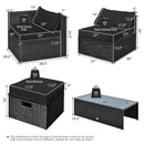 8 Pieces Patio Rattan Storage Table Furniture Set by LJGDeals