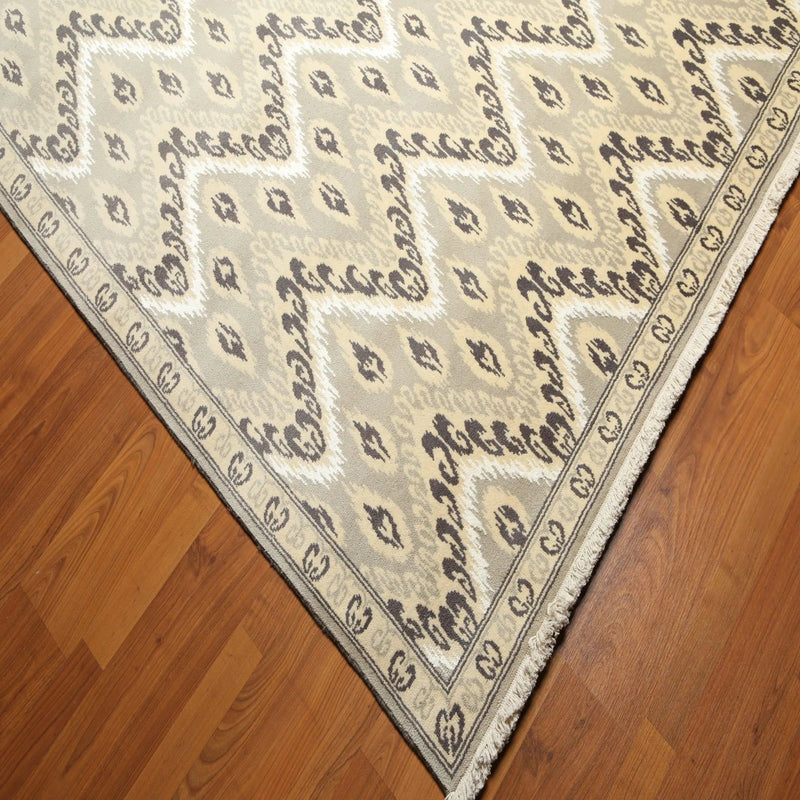 9' x 12' Hand knotted 100% Wool Oriental Area rug pile 9x12 Modern Beige