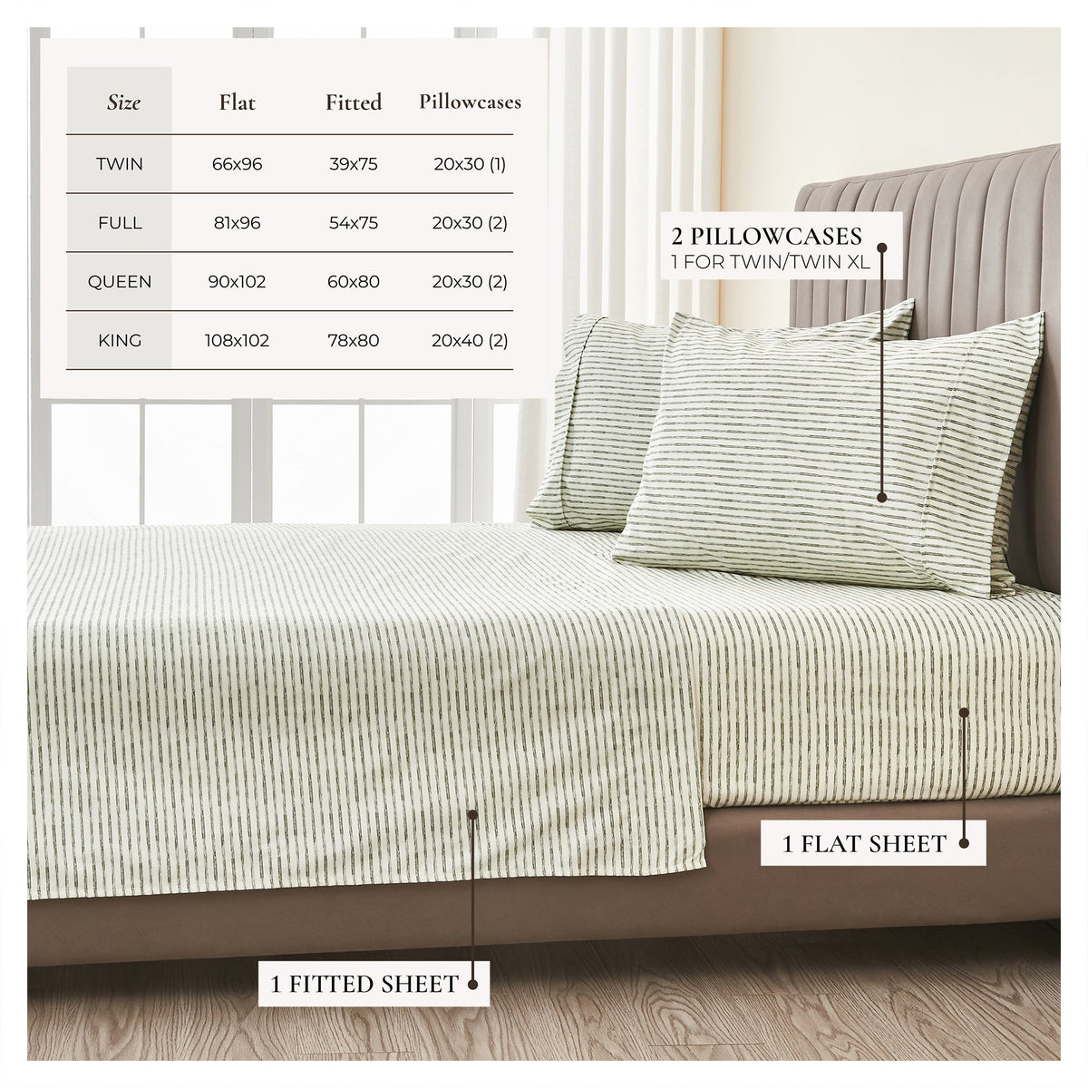 Striped Sheet Set - Evette Collection, photo 19 of 40