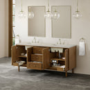 James Martin Laurent 72" Dual Mount Double Bathroom Vanity, Honey Oak