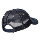 6 Panel Denim Frayed Mesh Cap