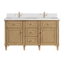 James Martin Lorelai 60" Double Bathroom Vanity, Light Natural Oak