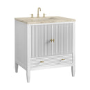 James Martin Myrrin 30" Single Bathroom Vanity, Bright White