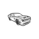 2023 Challenger Hellcat Perspective Metal Car Wall Art - MT1262