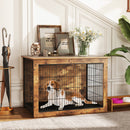 Dog Crate Furniture with Cushion and Double Doors for Small/Medium Dogs-37 Inches