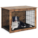 Dog Crate Furniture with Cushion and Double Doors for Small/Medium Dogs-37 Inches