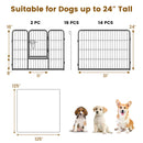 16 Panel 24/32/40 Inches Height Dog Playpen with Lock and Large Door-24 inches