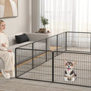 16 Panel 24/32/40 Inches Height Dog Playpen with Lock and Large Door by LJGDeals