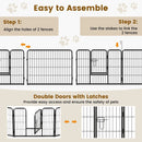 16 Panel 24/32/40 Inches Height Dog Playpen with Lock and Large Door by LJGDeals