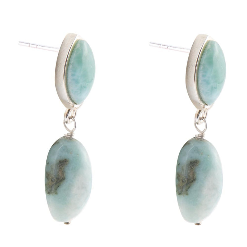Dolce Blue Larimar and Sterling Silver Drop Earrings