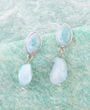 Dolce Blue Larimar and Sterling Silver Drop Earrings