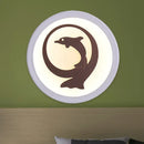 GobekUsa Dolphin Iron Wall Sconce LED Lamp in White for Kids' Bedroom