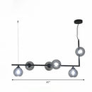 GobekUsa Dome Glass Ceiling Light - Postmodern 6-Head Hanging Lamp for Dining Table