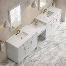 James Martin Bellshire 120" Double Bathroom Vanity, Bright White