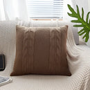 Double cable knit cushion cover set living room pillow case by Decorbites