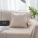 Double cable knit cushion cover set living room pillow case by Decorbites