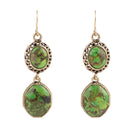 Double Drop Lime Turquoise Earrings