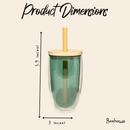 Double-Glass Cup With Bamboo Straw