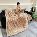GobekUsa Double-Layer Lamb Plush Throw Blanket for Home and Travel