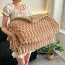 GobekUsa Double-Layer Lamb Plush Throw Blanket for Home and Travel
