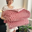 GobekUsa Double-Layer Lamb Plush Throw Blanket for Home and Travel