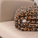 GobekUsa Double Layer Leopard Print Coral Fleece Blanket - 150X200Cm Office Bedspread