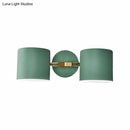 GobekUsa Double Shade Gray/Green Nordic Wall Sconce with Metallic Finish - Perfect Living Room Lighting