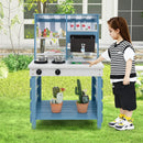 Double-sided Wooden Play Kitchen and Grocery Stand with Stoves for Kids 3+ Years Old by LJGDeals