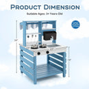 Double-sided Wooden Play Kitchen and Grocery Stand with Stoves for Kids 3+ Years Old by LJGDeals