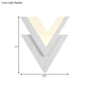GobekUsa Double-V Acrylic LED Wall Sconce Light Fixture in Warm/White for Simplicity in the Bedroom