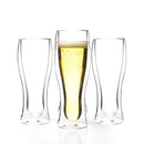 Double Walled Beer Drink Glass Mug with Handle - 12.5oz