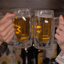 Double Walled Beer Drink Glass Mug with Handle - 12.5oz