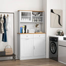 Double Tilt Out Trash Cabinet with Hutch and Rubber Wood Countertop by LJGDeals
