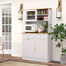 Double Tilt Out Trash Cabinet with Hutch and Rubber Wood Countertop by LJGDeals